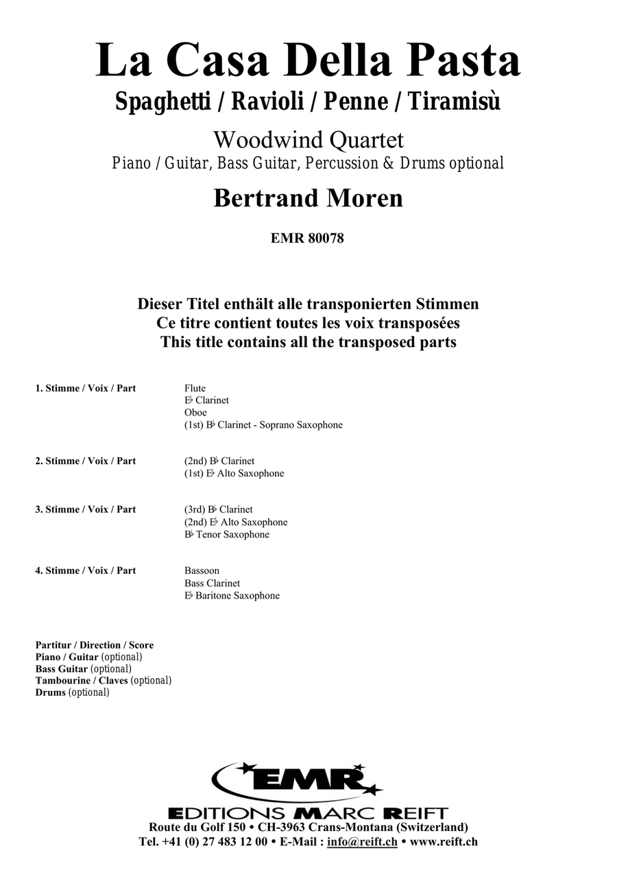 La Casa Della Pasta La Casa Della Pasta Woodwind Quartet scores gallery preview page 2