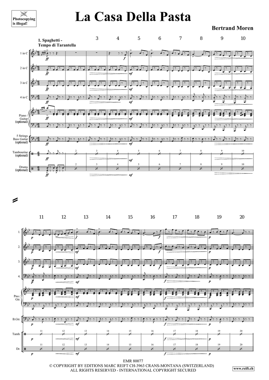 La Casa Della Pasta La Casa Della Pasta Brass Quartet scores gallery preview page 4