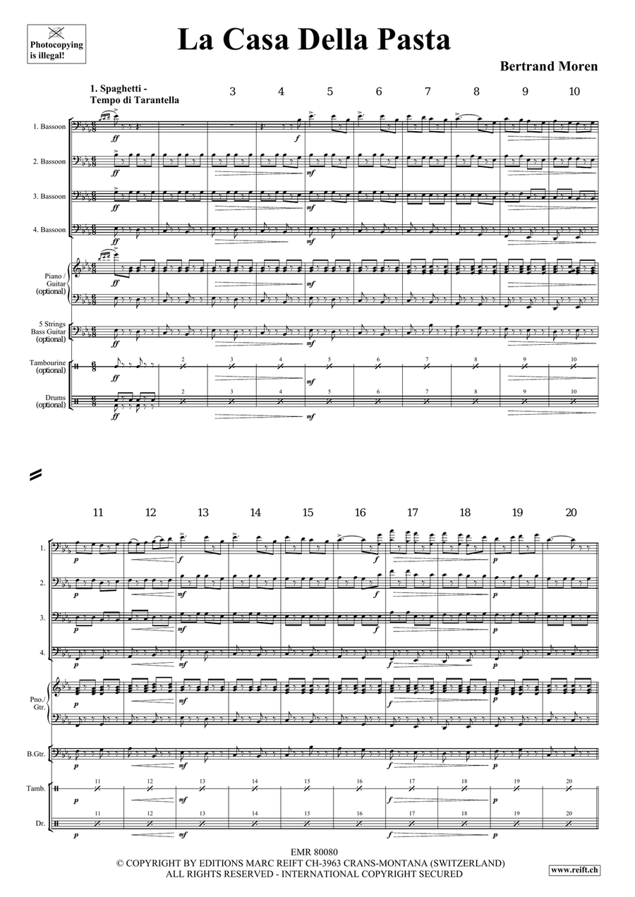 La Casa Della Pasta La Casa Della Pasta Bassoon Quartet scores gallery preview page 4