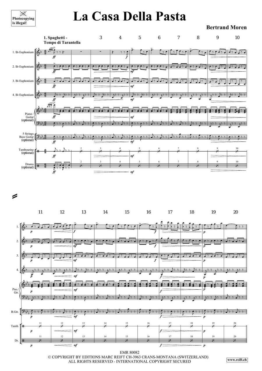 La Casa Della Pasta La Casa Della Pasta Euphonium Quartet scores gallery preview page 4