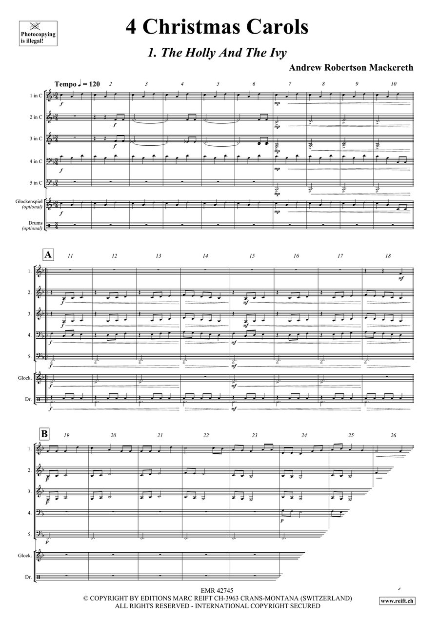 4 Christmas Carols 4 Christmas Carols Concert Band scores gallery preview page 4