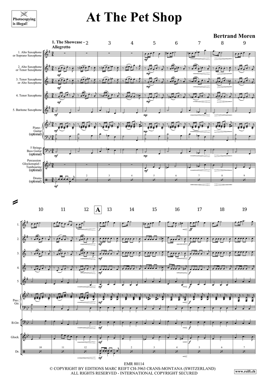 At The Pet Shop At The Pet Shop Saxophone Quintet scores gallery preview page 4