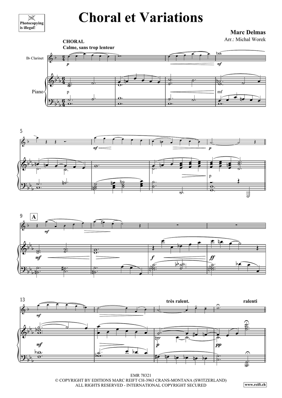 Choral et Variations Clarinet Solo - Sheet Music page 4