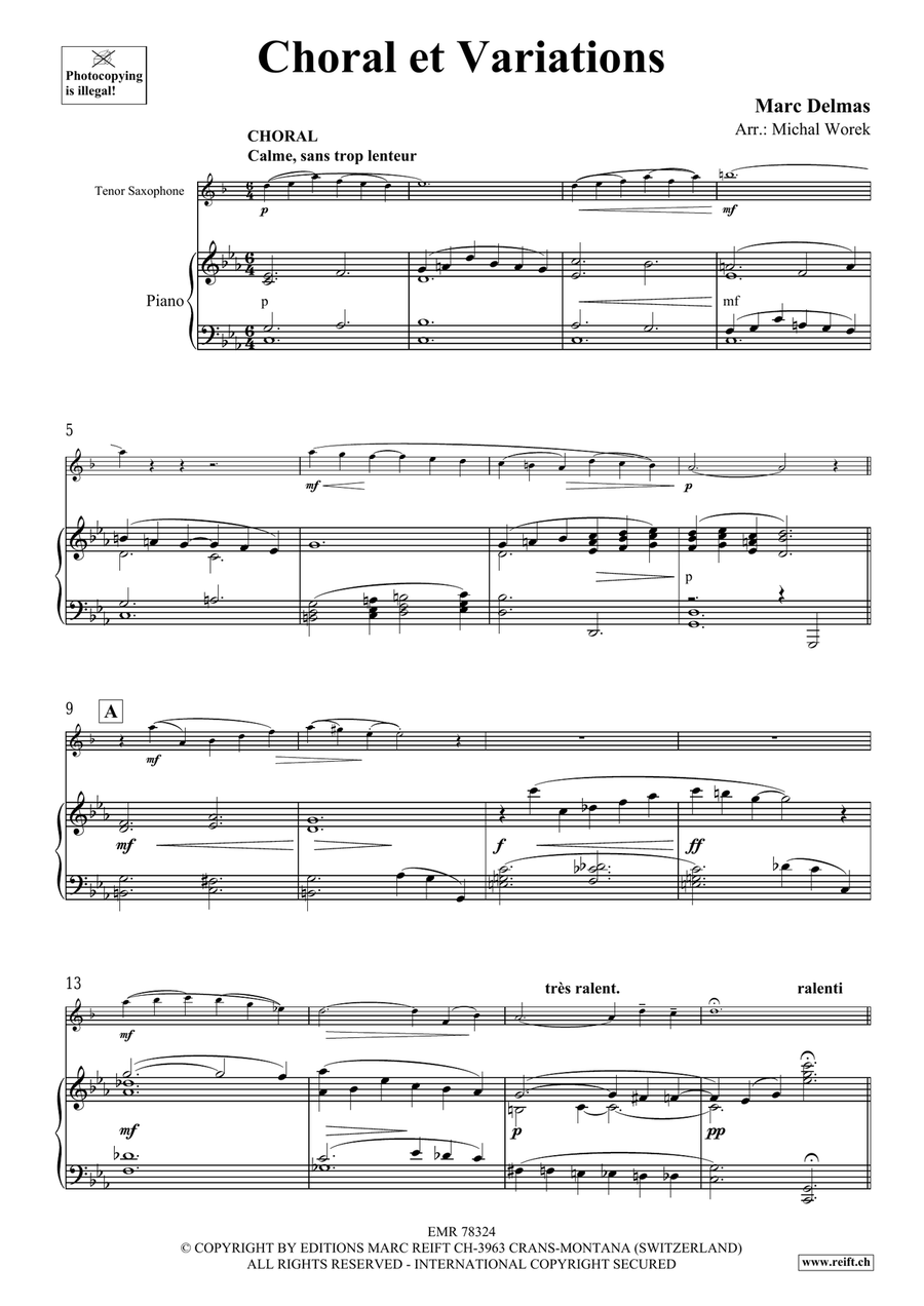 Choral et Variations Tenor Saxophone - Sheet Music page 4