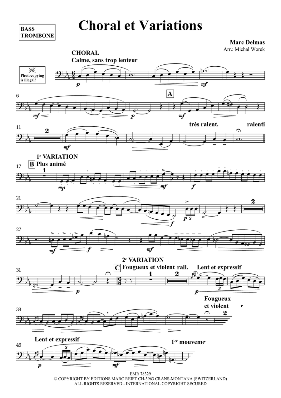 Choral et Variations Choral et Variations Bass Trombone scores gallery preview page 3