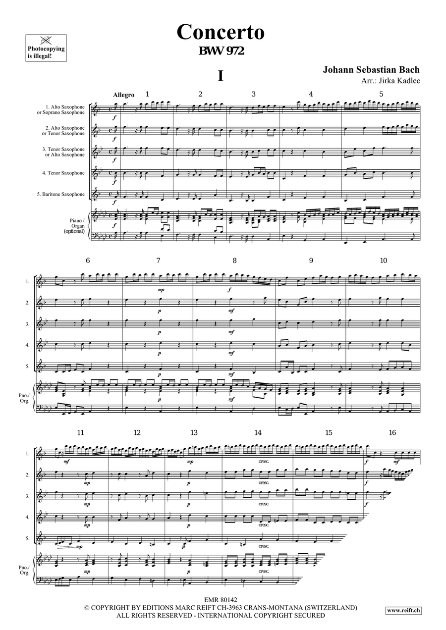 Concerto Concerto Saxophone Quintet scores gallery preview page 3