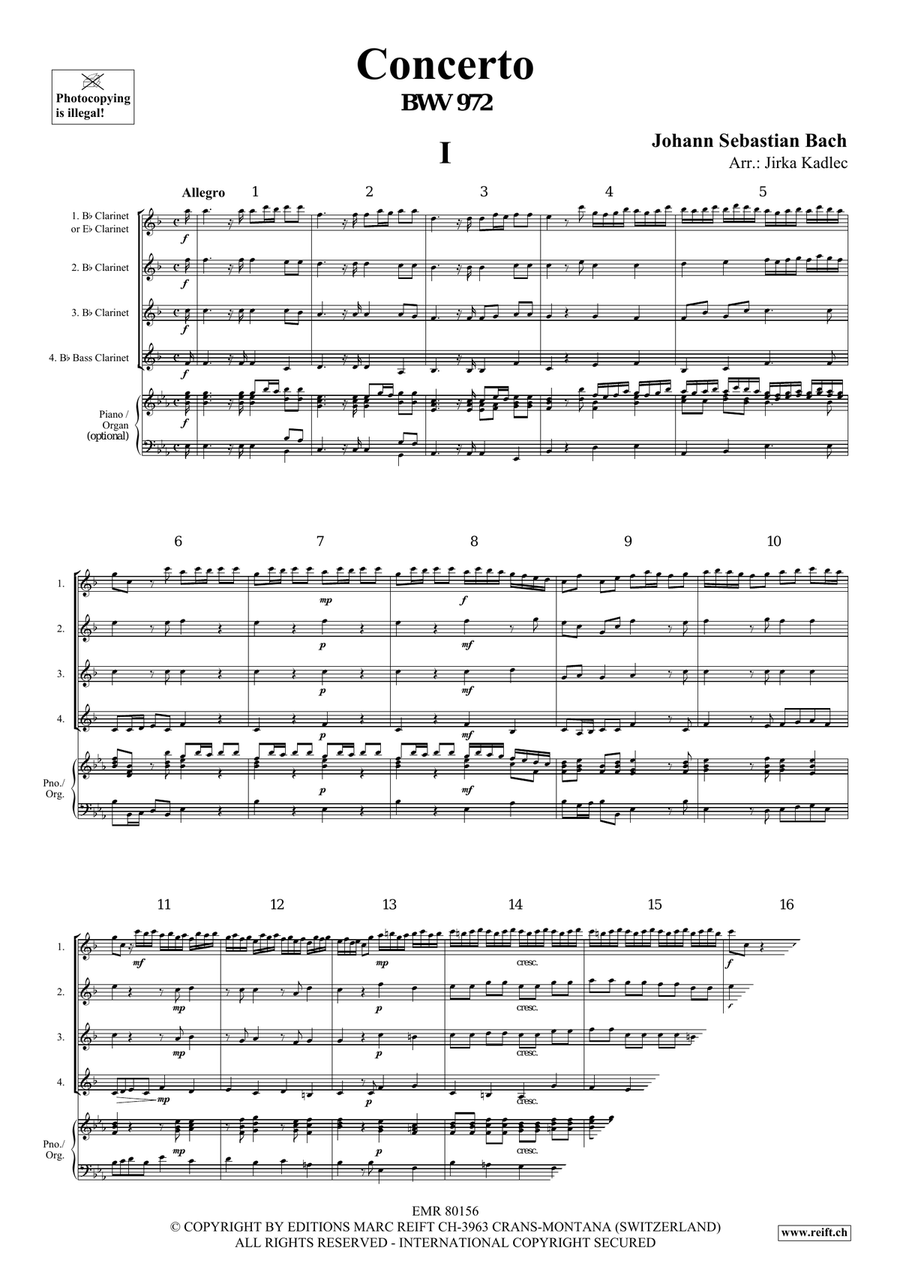 Concerto Concerto Clarinet Quartet scores gallery preview page 3