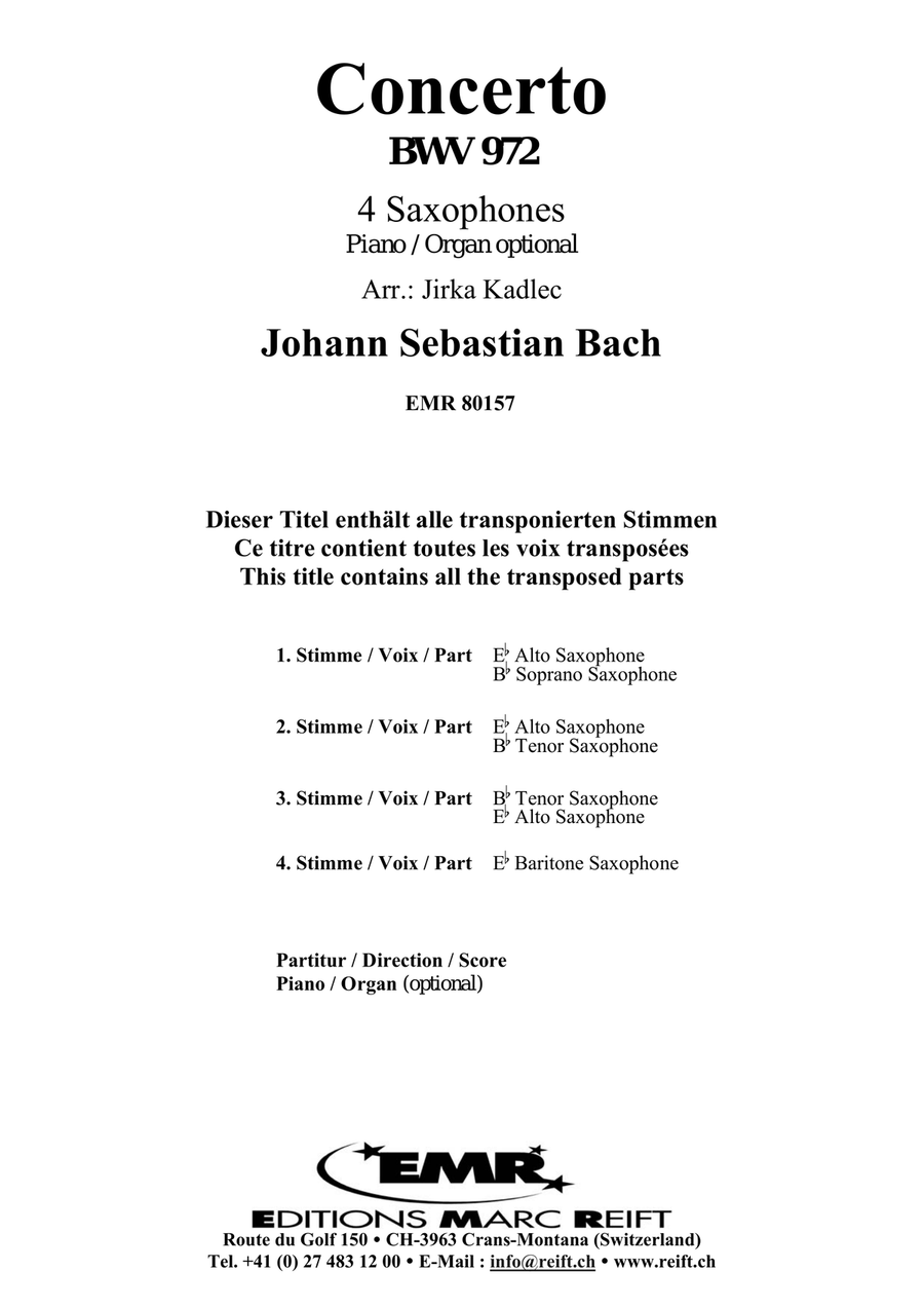 Concerto Concerto Saxophone Quartet scores gallery preview page 2