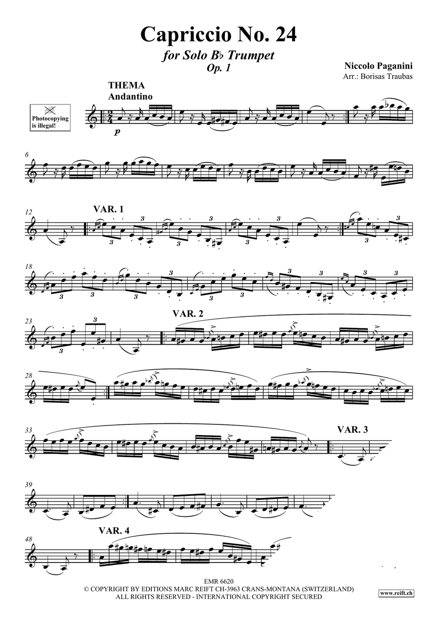Capriccio No. 24 Capriccio No. 24 Trumpet Solo scores gallery preview page 3