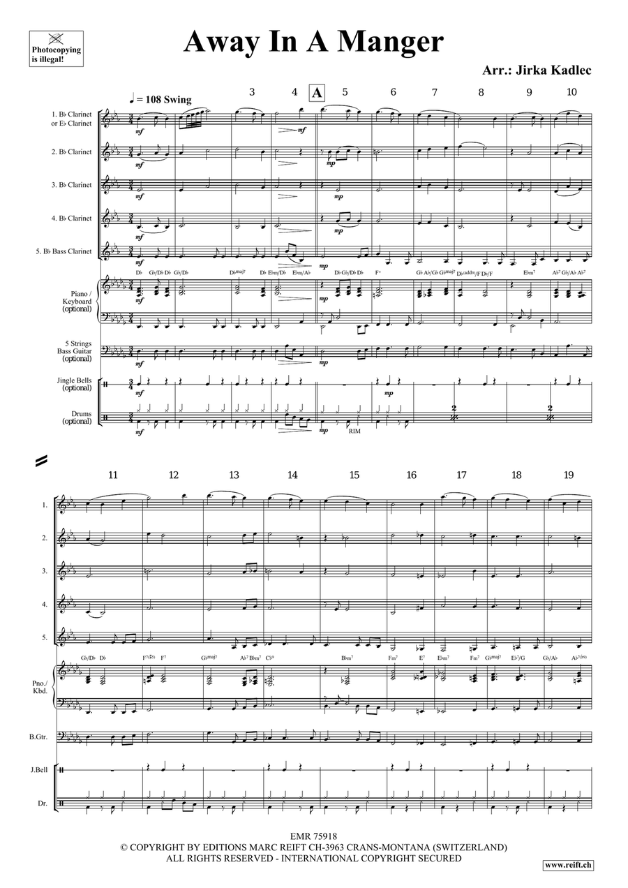 Away In A Manger Away In A Manger Clarinet Quintet scores gallery preview page 3