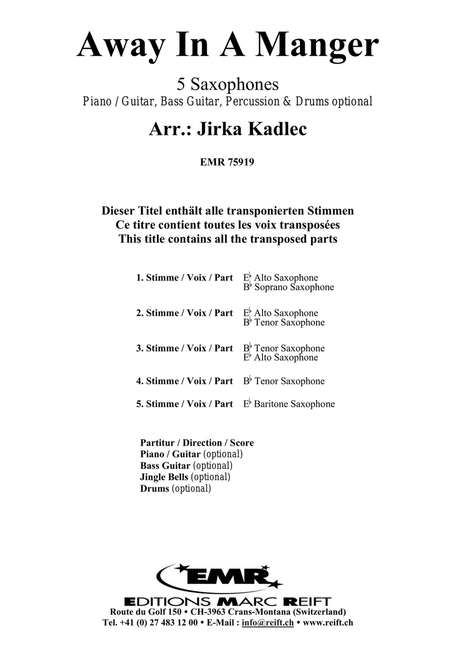 Away In A Manger Away In A Manger Saxophone Quintet scores gallery preview page 2
