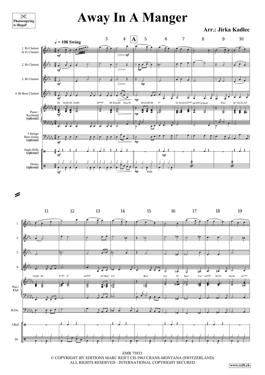 Away In A Manger Away In A Manger Clarinet Quartet scores gallery preview page 3