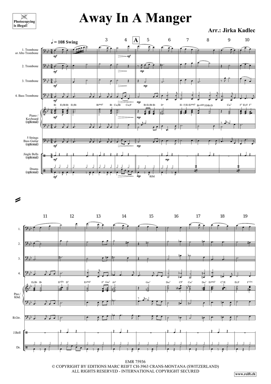 Away In A Manger Away In A Manger Trombone Quartet scores gallery preview page 3