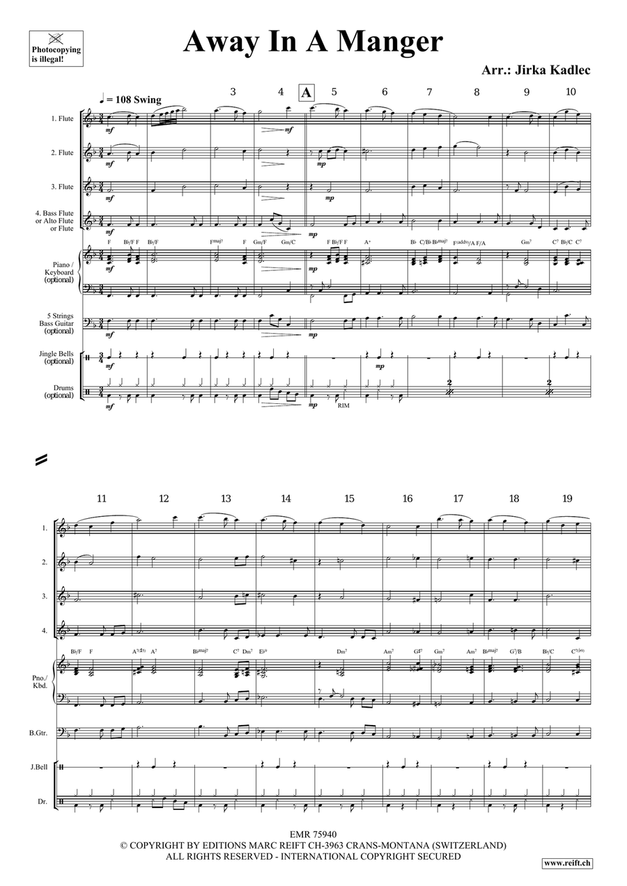 Away In A Manger Away In A Manger Flute Quartet scores gallery preview page 3