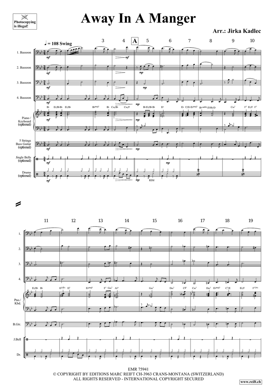 Away In A Manger Away In A Manger Bassoon Quartet scores gallery preview page 3