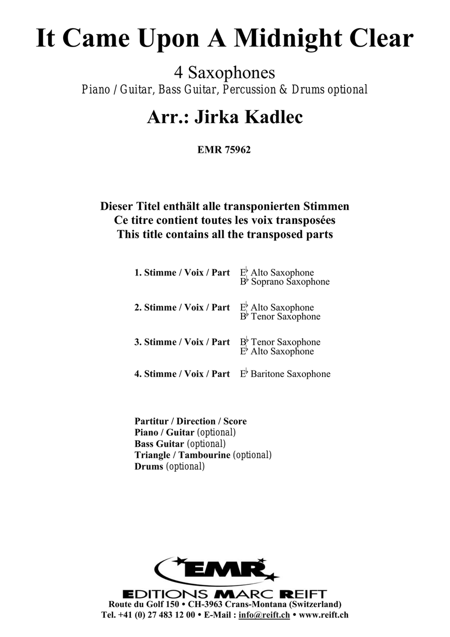 It Came Upon A Midnight Clear Saxophone Quartet scores gallery preview page 2