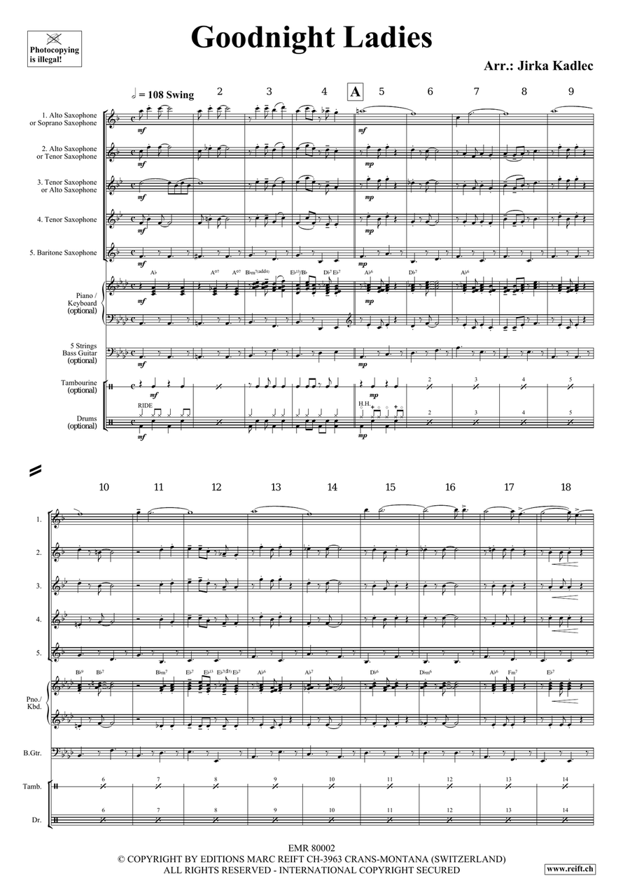 Goodnight Ladies Goodnight Ladies Saxophone Quintet scores gallery preview page 3
