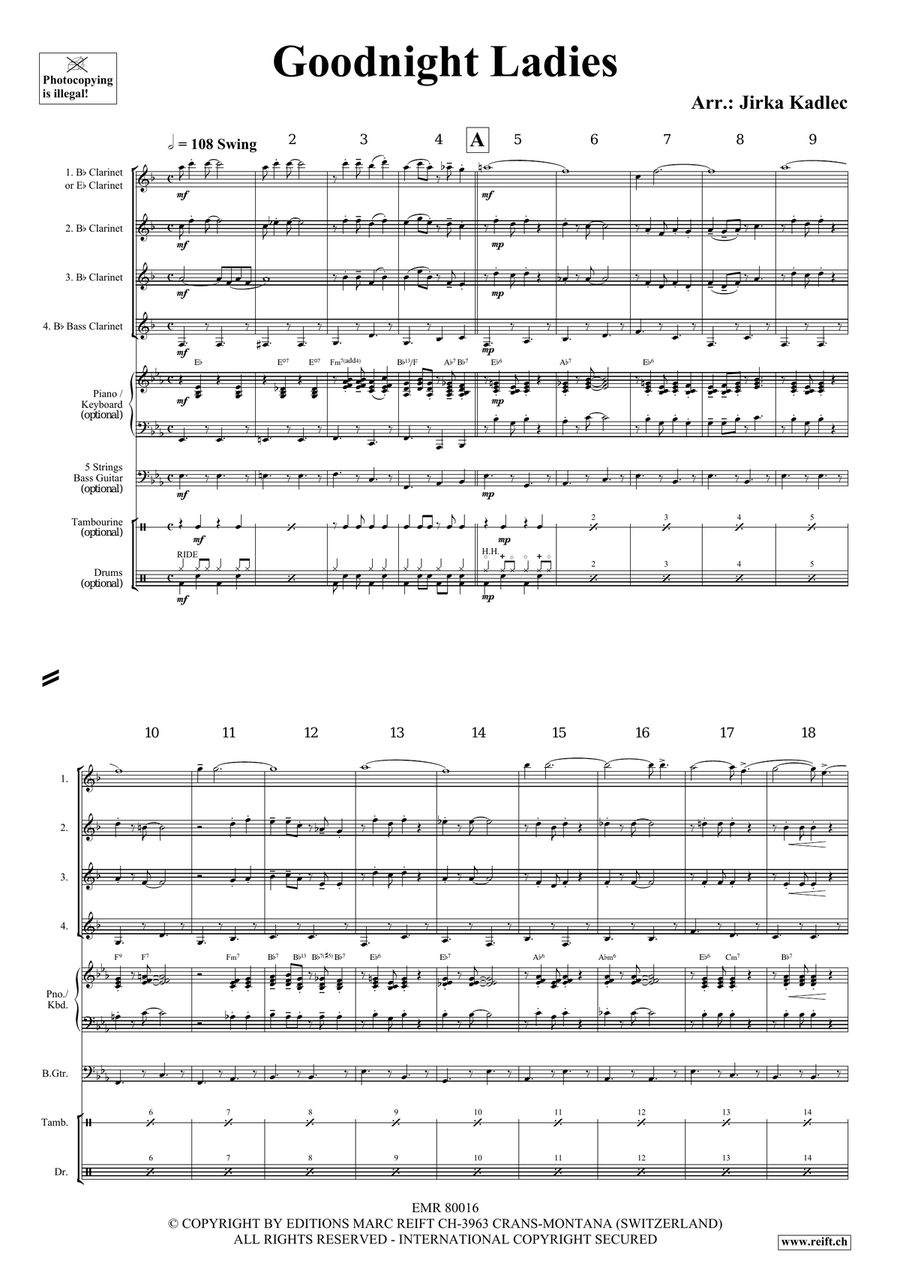 Goodnight Ladies Goodnight Ladies Clarinet Quartet scores gallery preview page 3