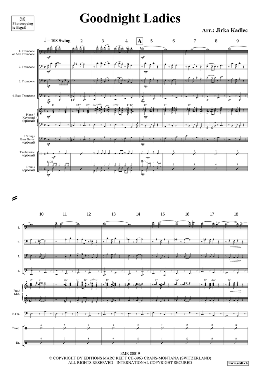 Goodnight Ladies Goodnight Ladies Trombone Quartet scores gallery preview page 3