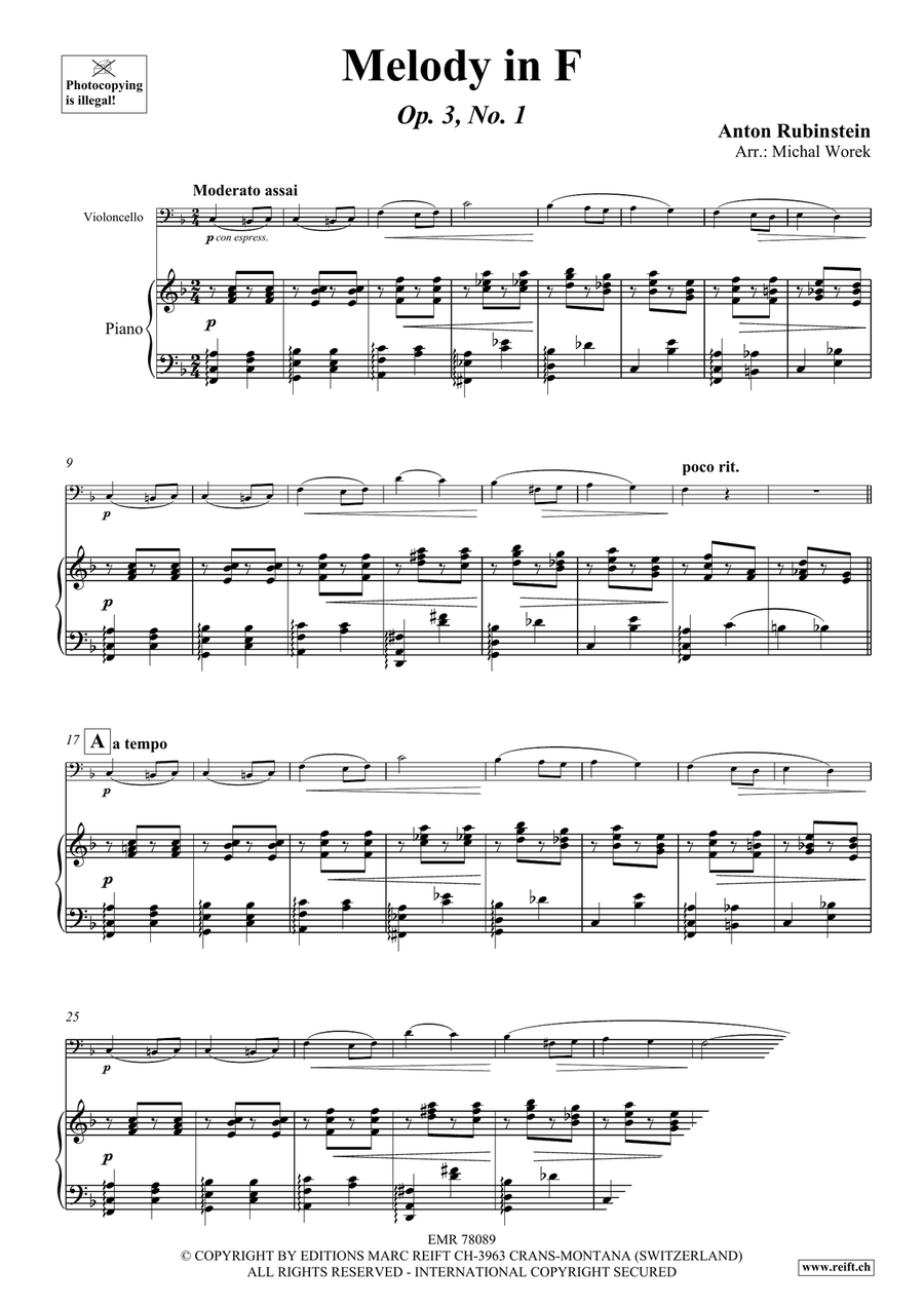 Melody in F Melody in F Piano Accompaniment scores gallery preview page 3