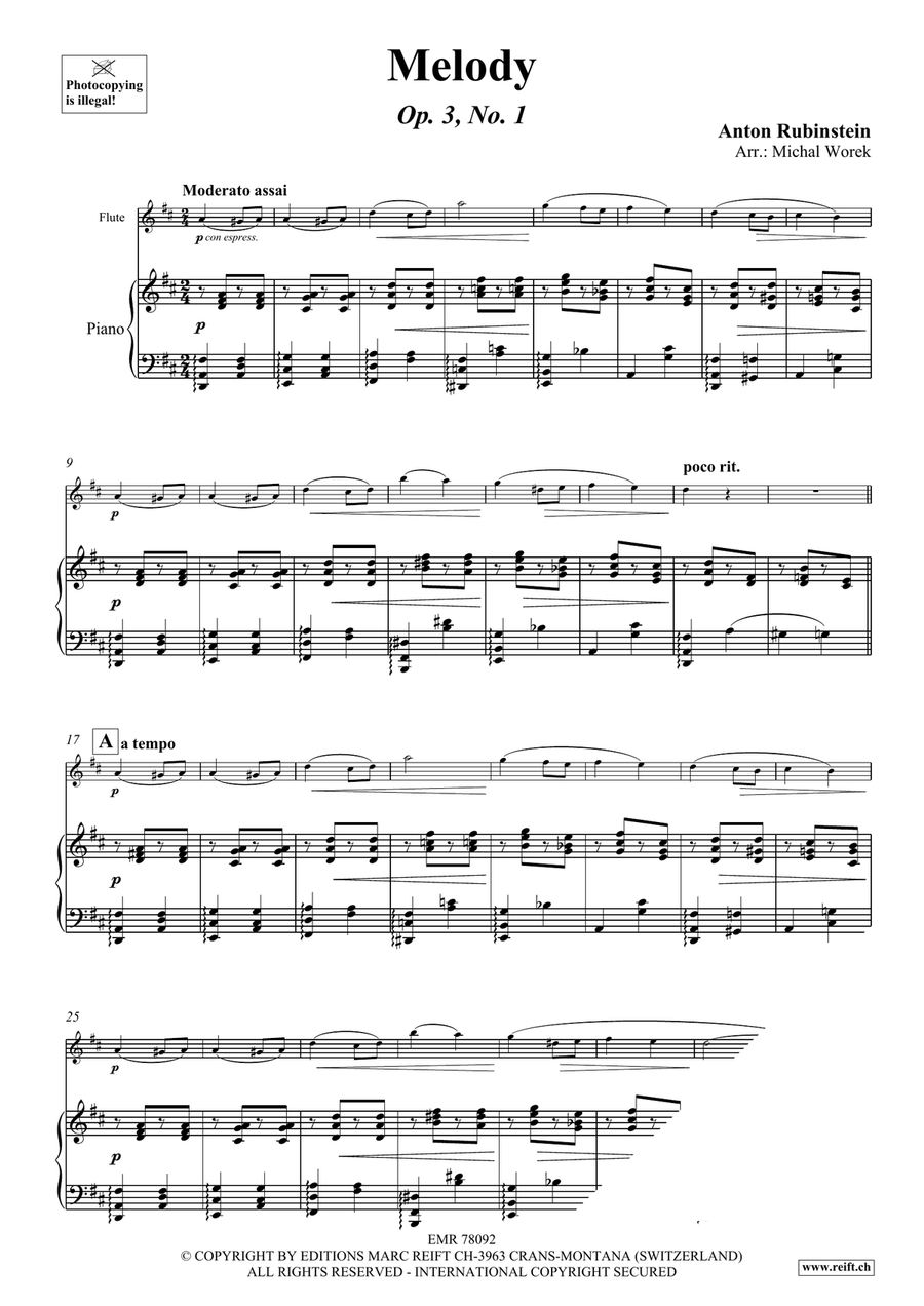 Melody in F Melody in F Flute Solo scores gallery preview page 3