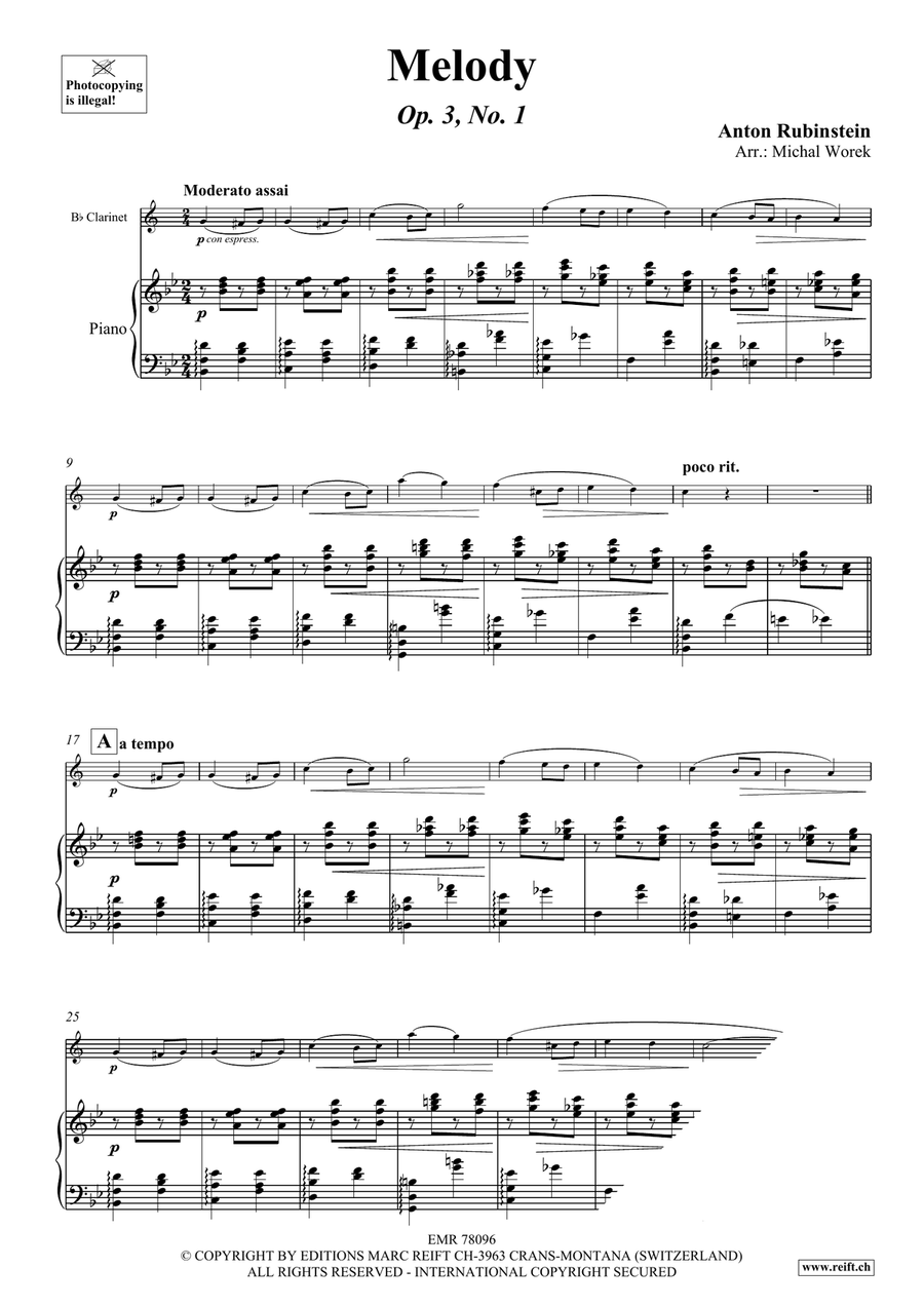 Melody in F Melody in F Clarinet Solo scores gallery preview page 3