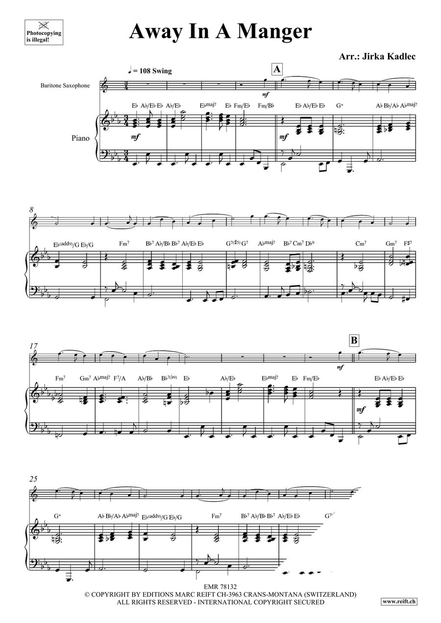 Away In A Manger Away In A Manger Baritone Saxophone scores gallery preview page 3