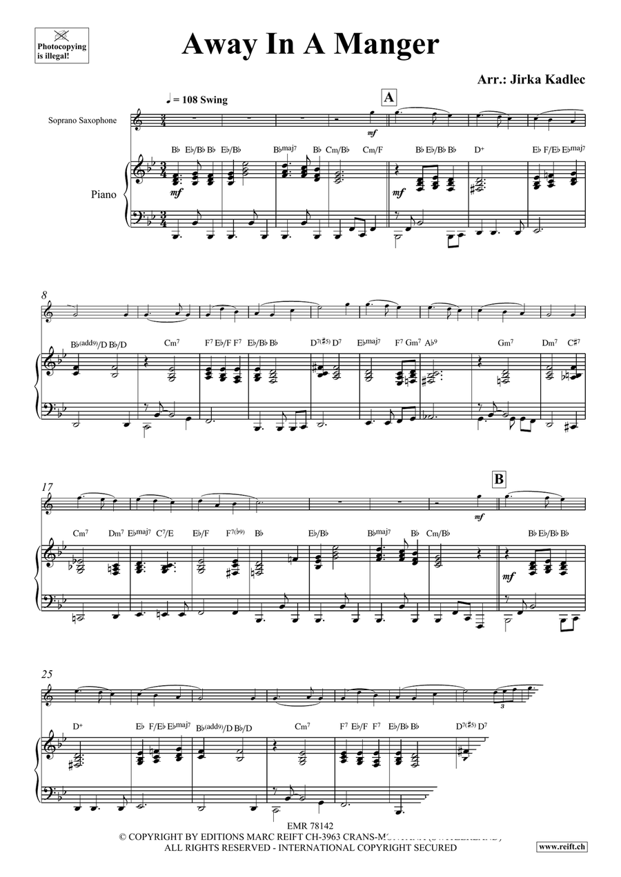Away In A Manger Away In A Manger Soprano Saxophone scores gallery preview page 3