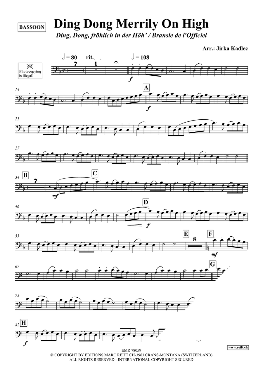 Ding Dong Merrily On High Bassoon Solo scores gallery preview page 3