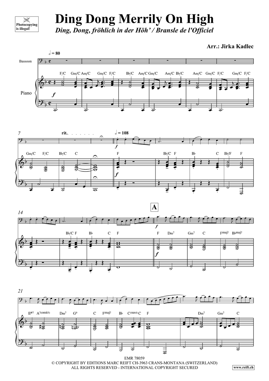 Ding Dong Merrily On High Bassoon Solo scores gallery preview page 4