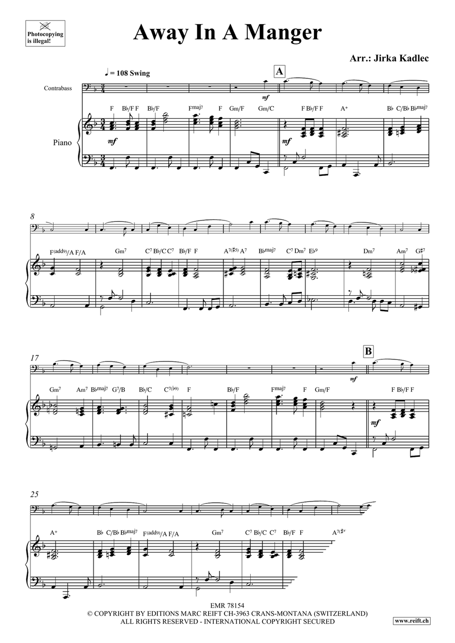 Away In A Manger Away In A Manger Double Bass scores gallery preview page 3