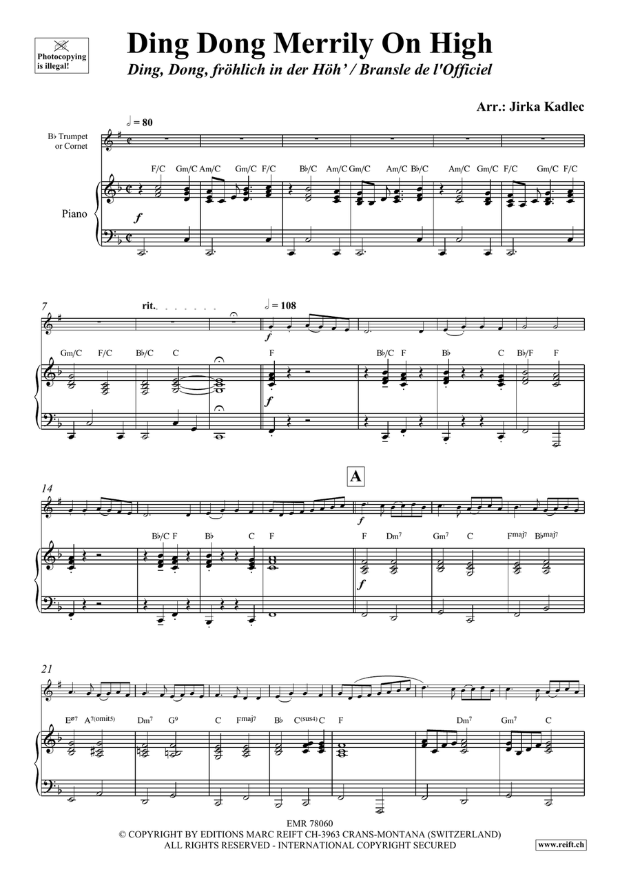 Ding Dong Merrily On High Cornet scores gallery preview page 4