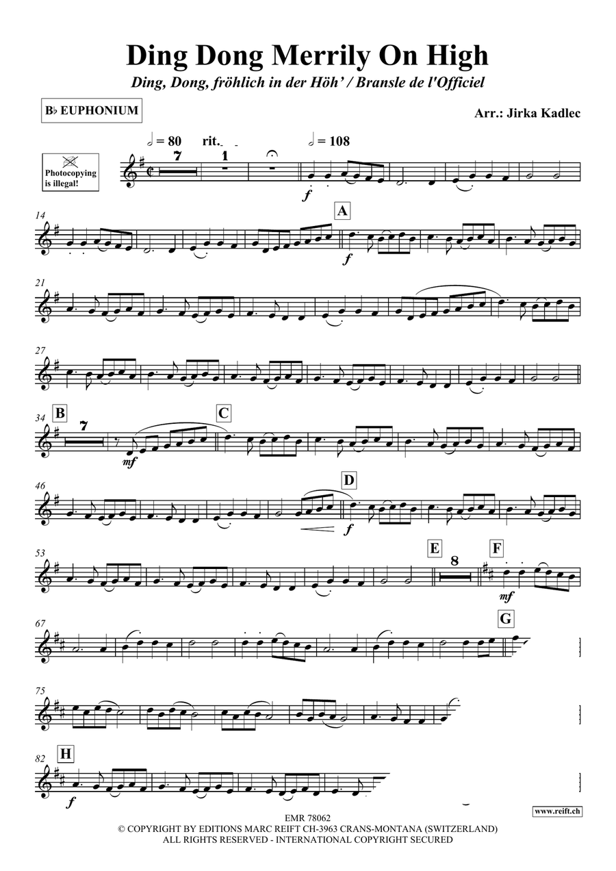 Ding Dong Merrily On High Euphonium scores gallery preview page 3