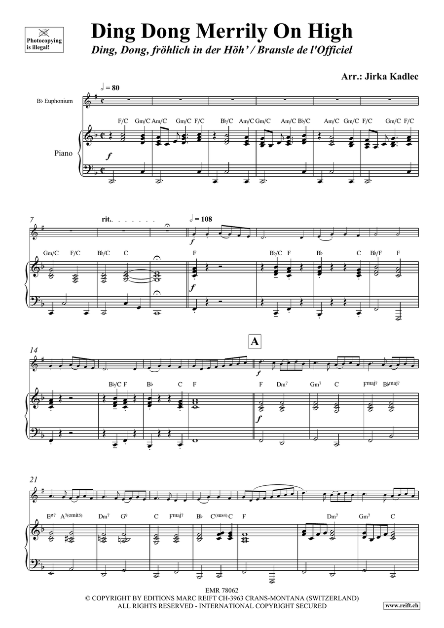 Ding Dong Merrily On High Euphonium scores gallery preview page 4