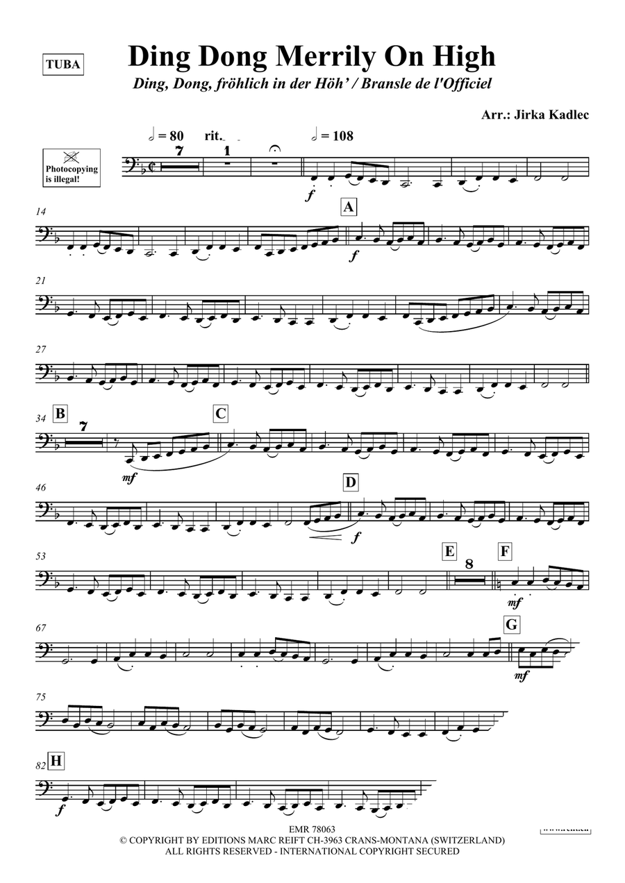 Ding Dong Merrily On High Tuba scores gallery preview page 3