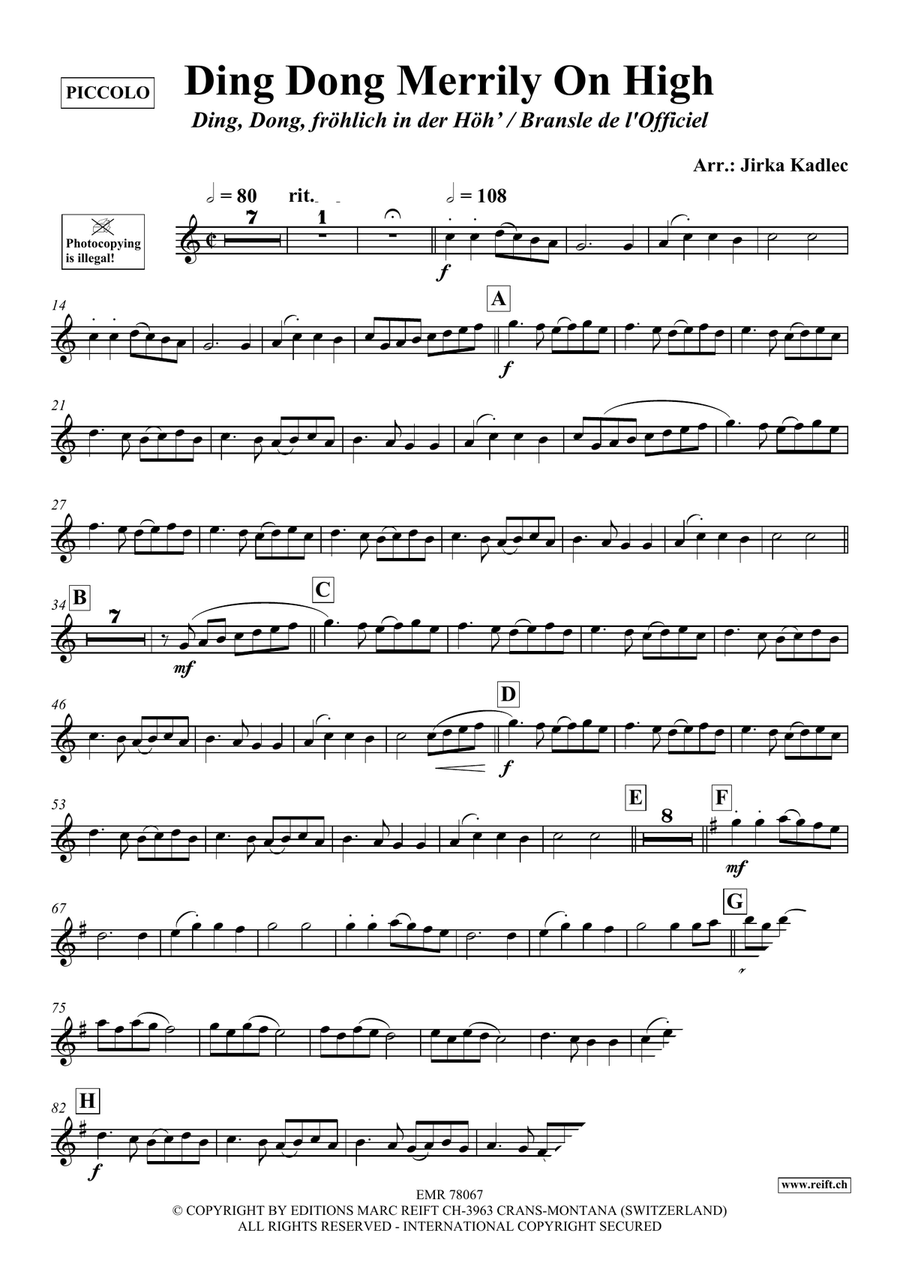 Ding Dong Merrily On High Piccolo scores gallery preview page 3