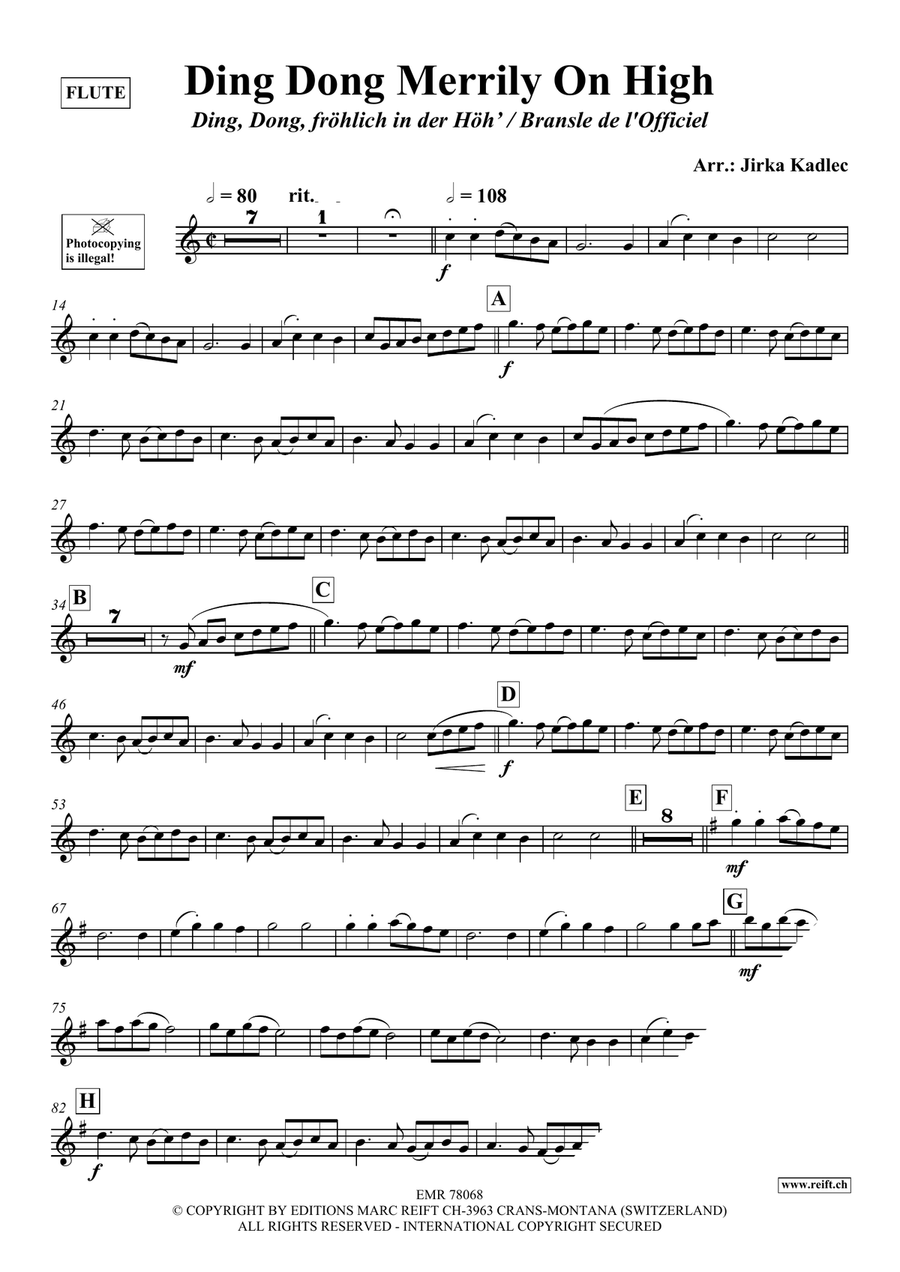 Ding Dong Merrily On High Flute Solo scores gallery preview page 3
