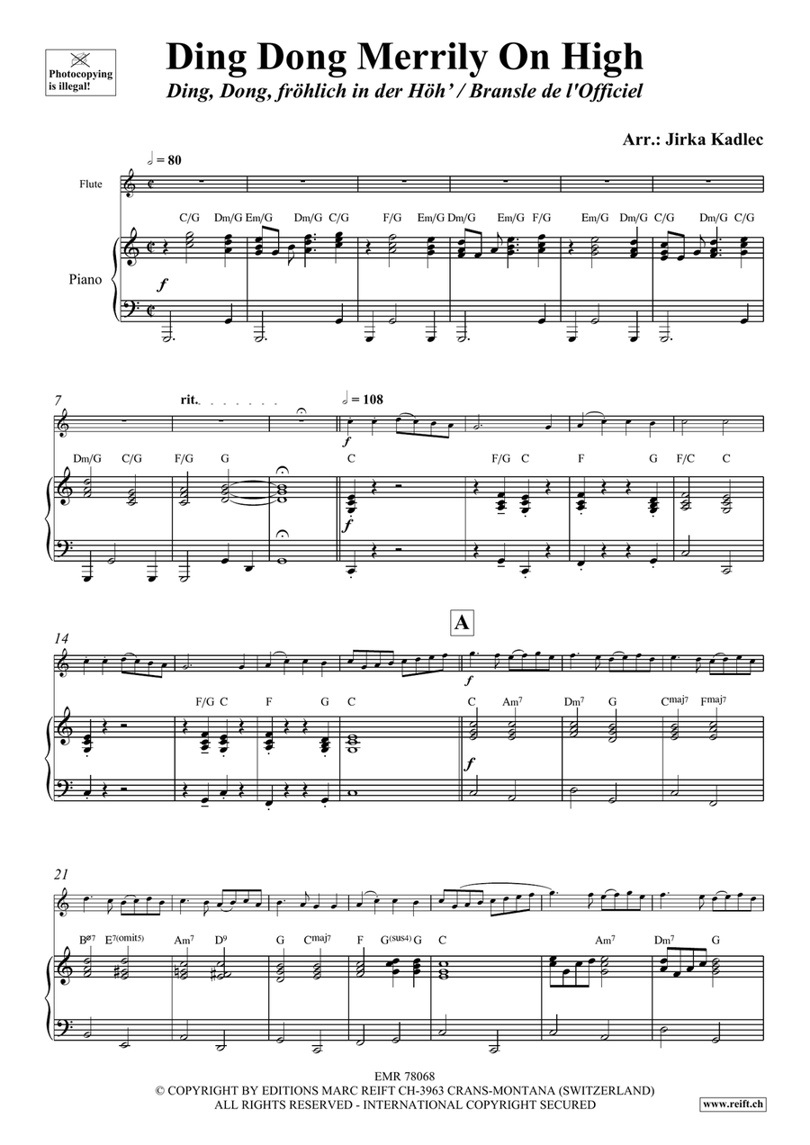 Ding Dong Merrily On High Flute Solo scores gallery preview page 4