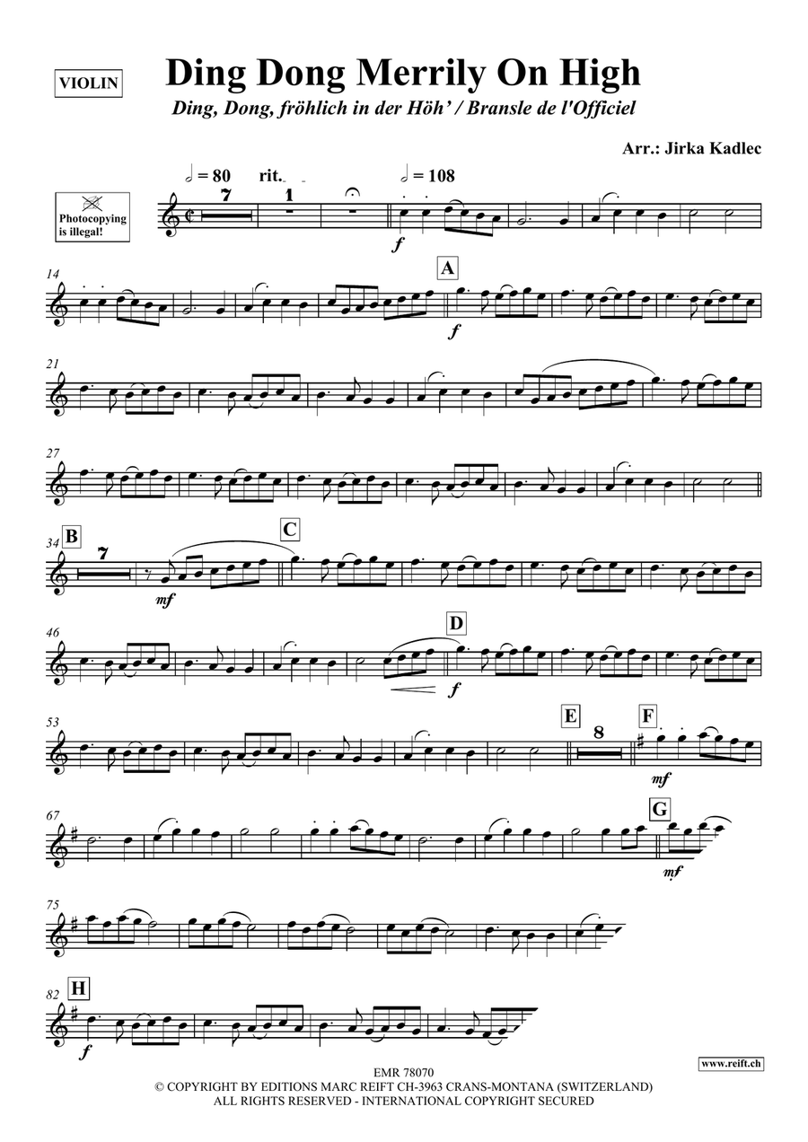 Ding Dong Merrily On High Violin Solo scores gallery preview page 3