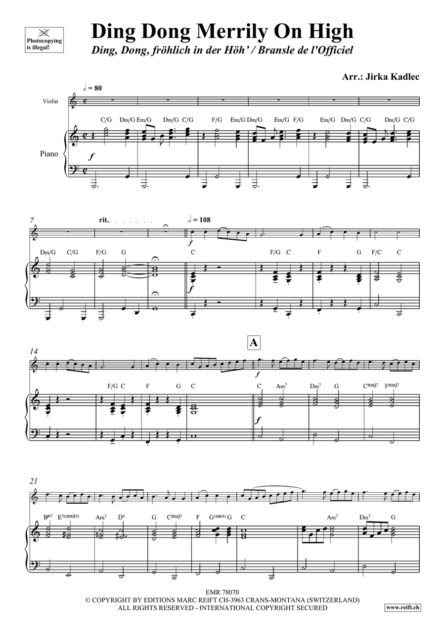 Ding Dong Merrily On High Violin Solo scores gallery preview page 4
