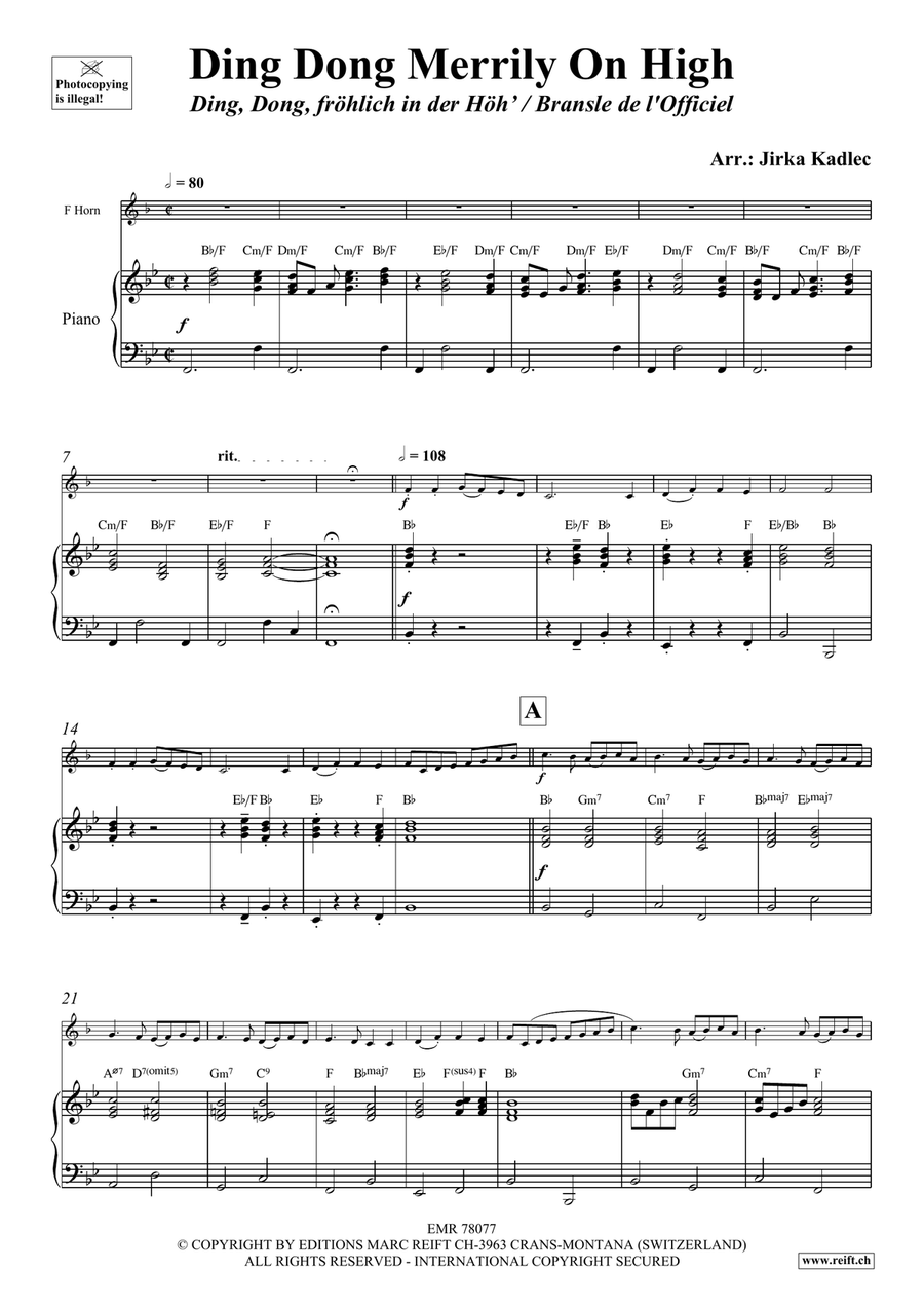 Ding Dong Merrily On High Horn scores gallery preview page 4
