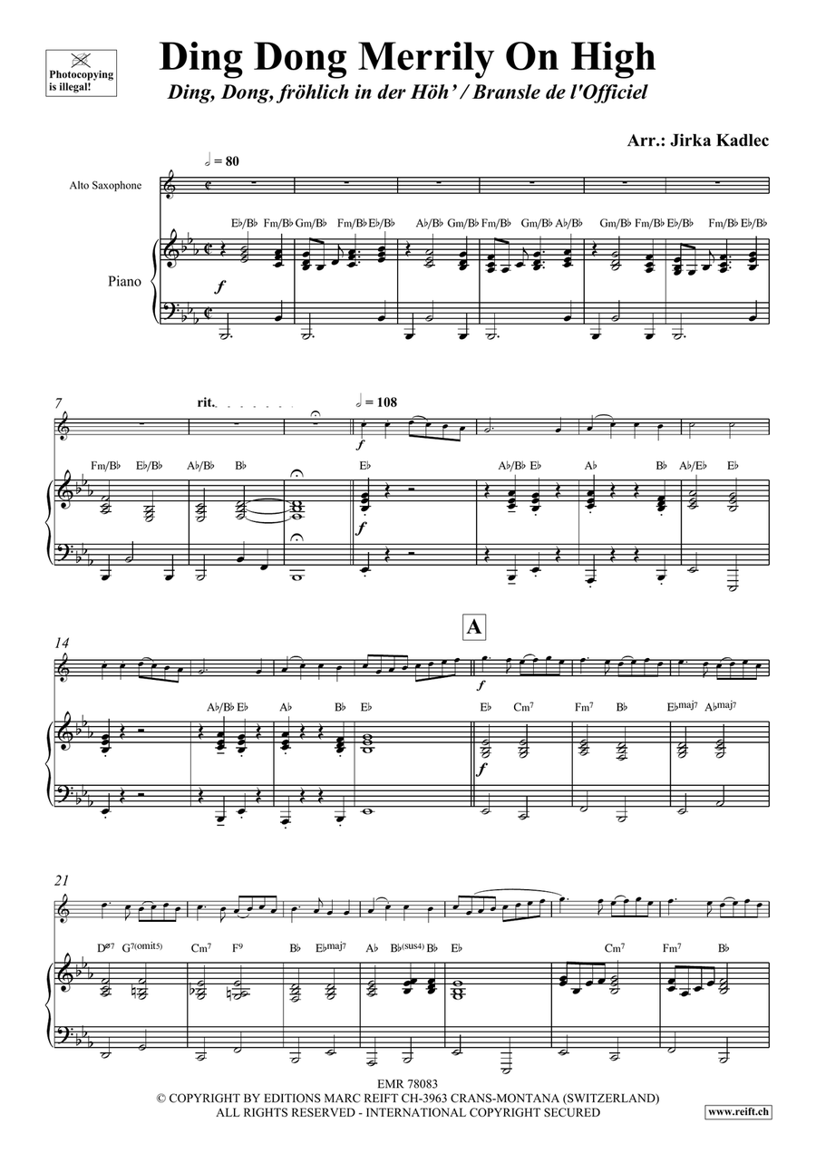 Ding Dong Merrily On High Alto Saxophone scores gallery preview page 4