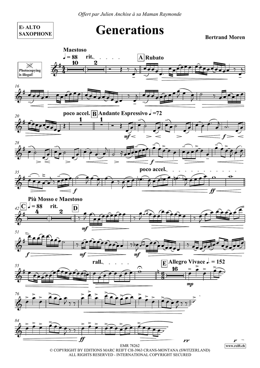 Generations Generations Alto Saxophone scores gallery preview page 4