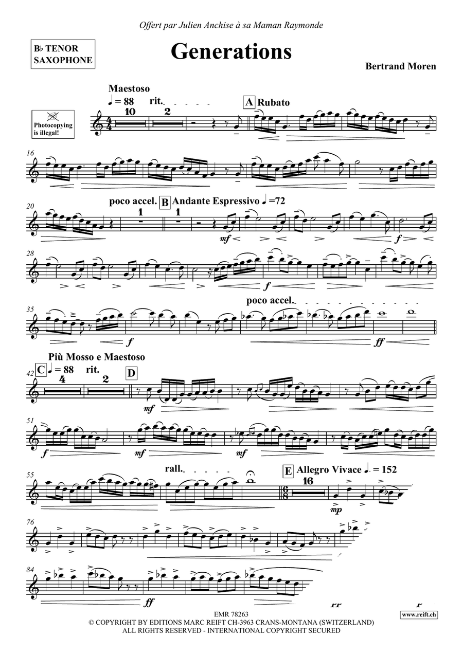 Generations Generations Tenor Saxophone scores gallery preview page 4