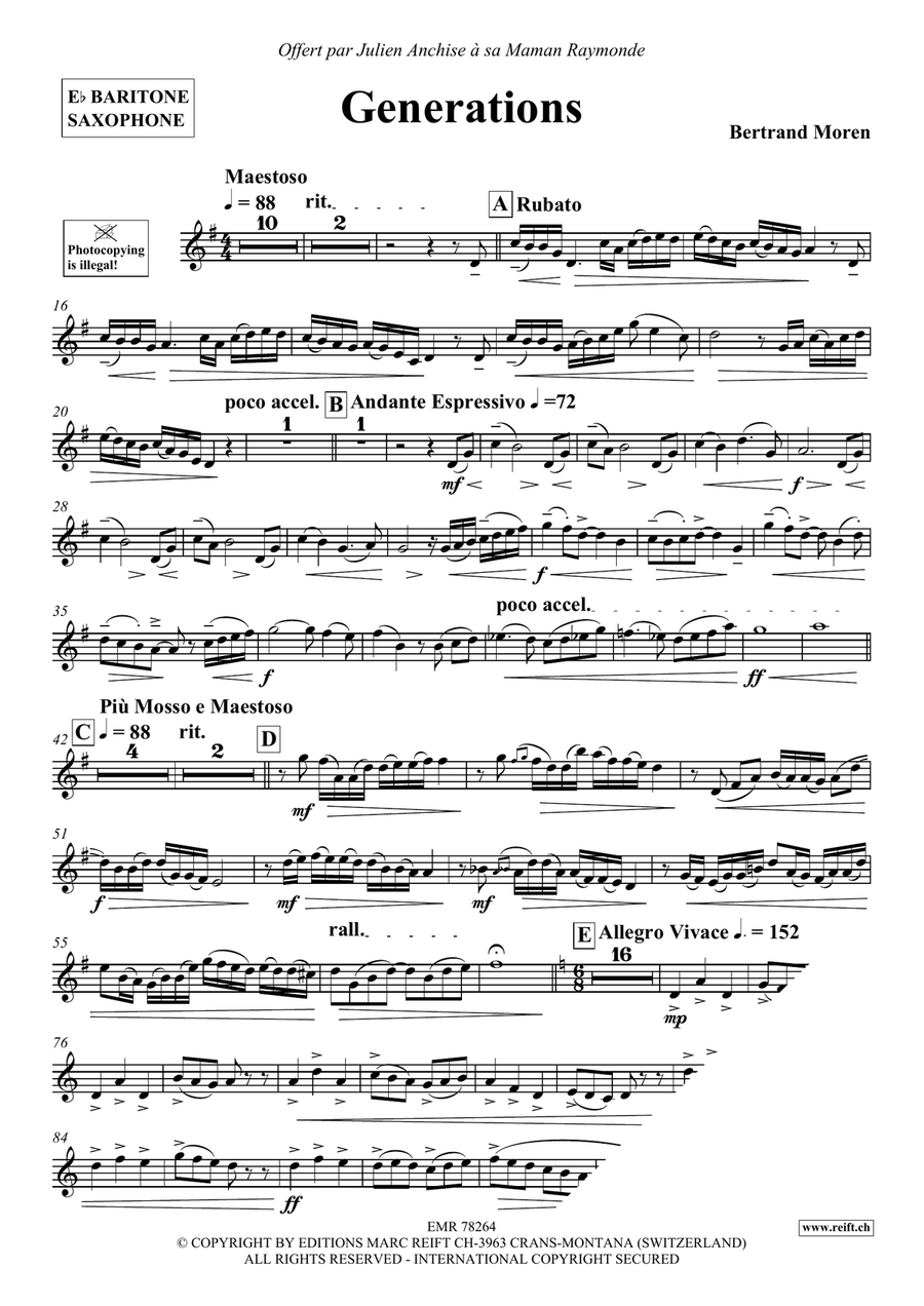 Generations Generations Baritone Saxophone scores gallery preview page 4