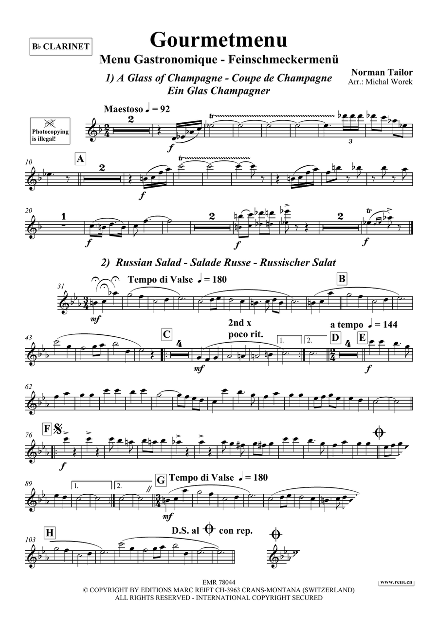 Gourmetmenu Gourmetmenu Clarinet Solo scores gallery preview page 3
