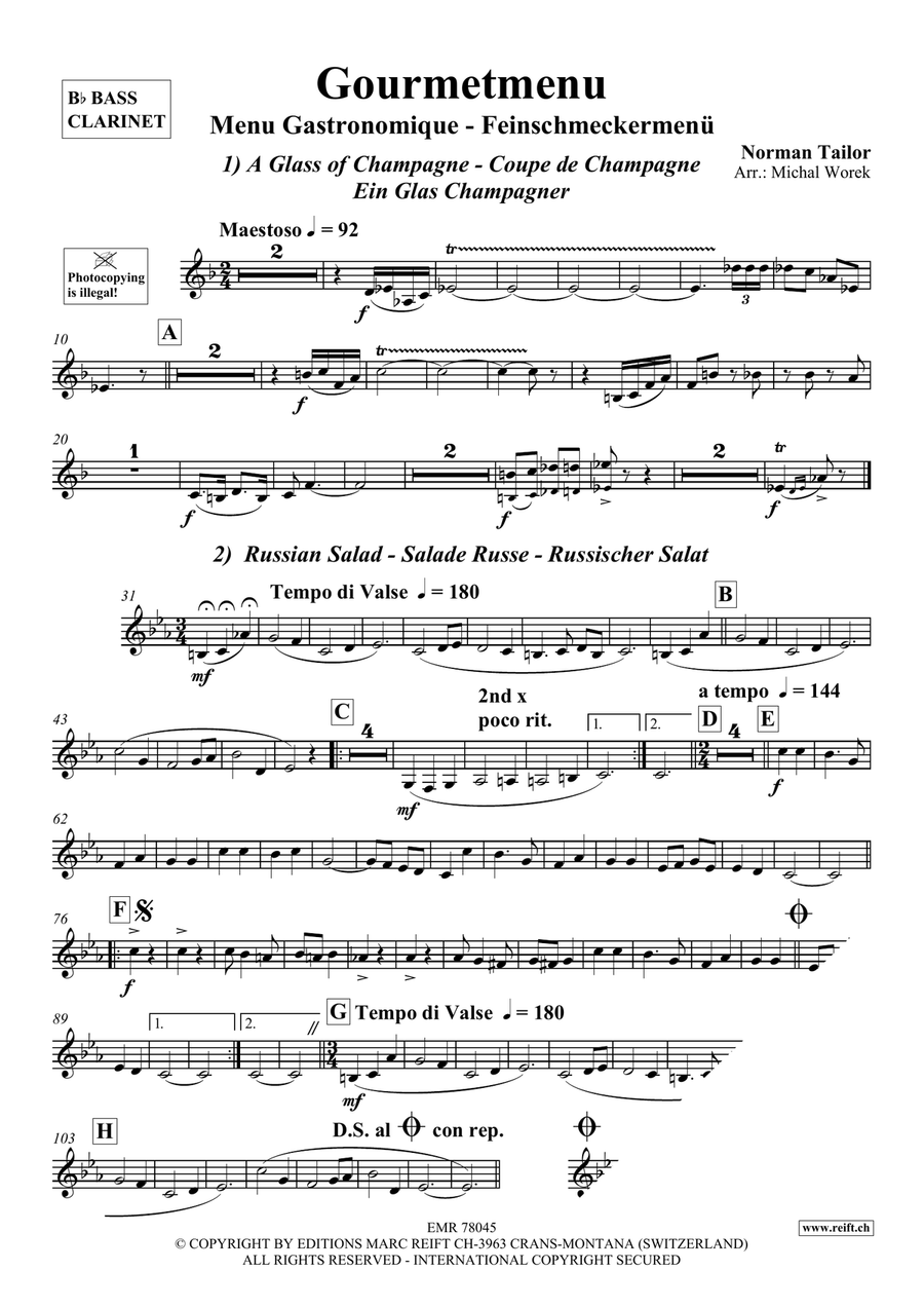 Gourmetmenu Gourmetmenu Bass Clarinet scores gallery preview page 3