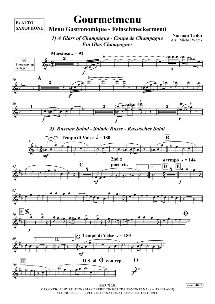 Gourmetmenu Gourmetmenu Alto Saxophone scores gallery preview page 3
