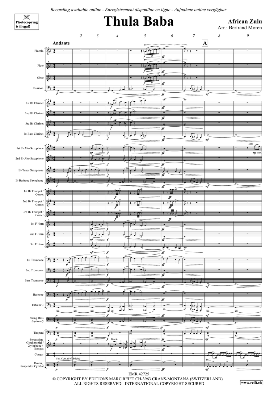 Thula Baba Thula Baba Concert Band scores gallery preview page 4