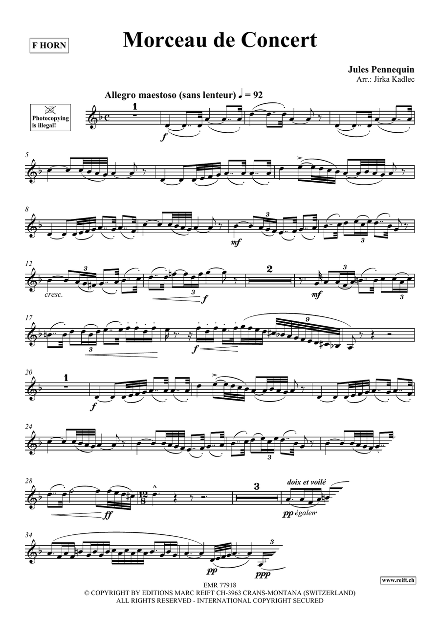Morceau de Concert Morceau de Concert Horn scores gallery preview page 3